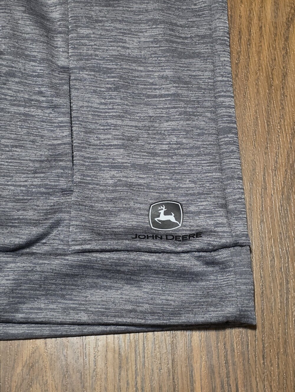 John Deere Womens L Grey Pink Cowl Neck Athletic Fleece Hoodie Sweatshirt C44 - Picture 2 of 7